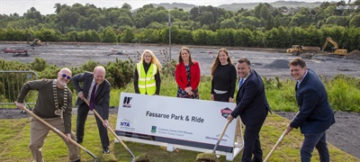 Cathaoirleach of Wicklow County Council Councillor Paul O'Brien Turns the SOD on the Park and Ride Facility at Fassaroe, Bray, Co. Wicklow
