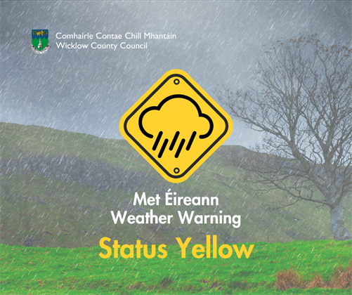 Status Yellow - Rain warning for Wicklow - 23:00 Saturday 18/10/2025 to 09:00 Sunday 19/10/2025